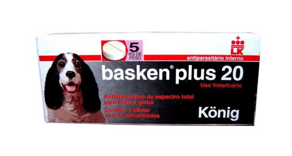 Basken Plus 20 C/ 4 Comp Konig - Vermífugo Cães - Konig