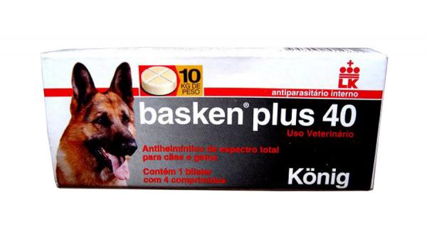 Basken Plus 40 C/ 4 Comp Konig Vermífugo Cães - Konig