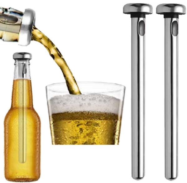 Tudo sobre 'Bastão Resfriador Inox Garrafa Bebida Cerveja Bar Kit 2pçs - Home'