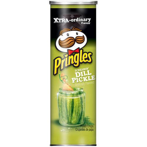 Tudo sobre 'Batata Frita Pringles Screamin' Dill Pickle 158g'