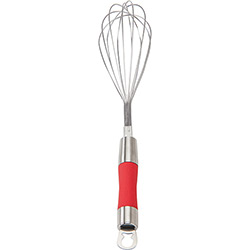 Batedor Inox com Cabo em Silicone Vermelho - La Cuisine