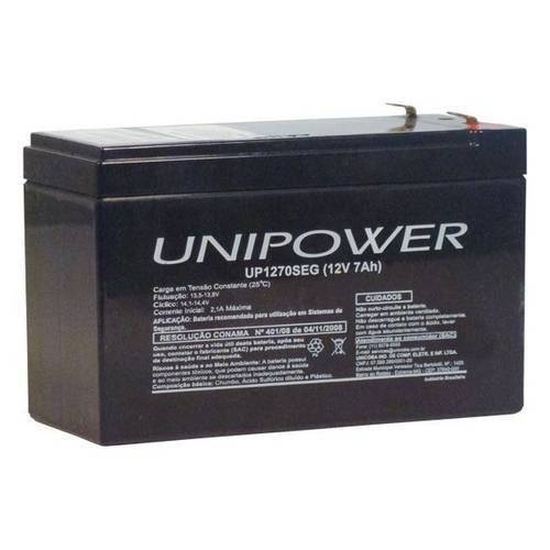 Tudo sobre 'Bateria 12v 7ah para Segurança Up1270seg - Unipower'