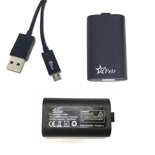 Bateria 4800mah Recarregável + Cabo USB para Controle Wireless de Xbox One Feir Fr-302o-a