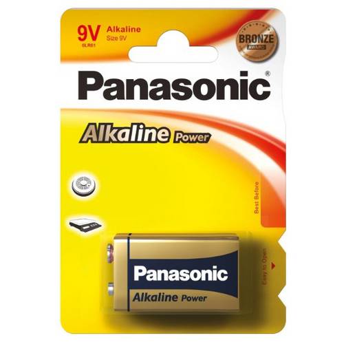 Bateria 9v Alcalina Panasonic - 6lf22xab/1b
