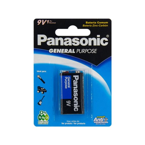 Bateria 9V Gereral Purpose - Panasonic Bateria 9V Super Hyper - Panasonic