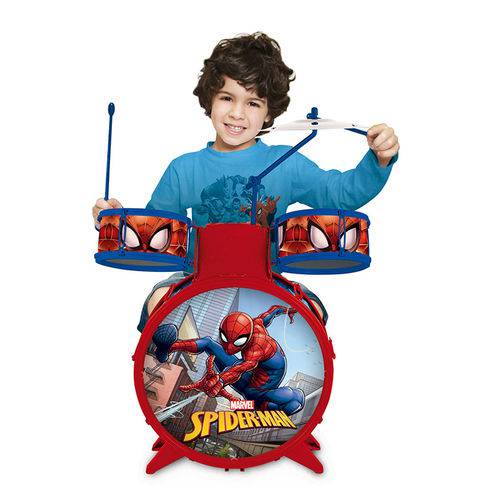 Bateria Acústica Infantil Musical - Spider-man - Marvel - Toyng