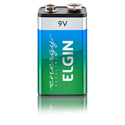 Tamanhos, Medidas e Dimensões do produto Bateria Alcalina 9V Blister C/1 Bateria - Elgin