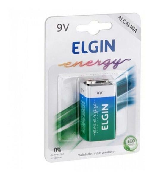Bateria Alcalina Elgin 9V Blister 1 Unidade
