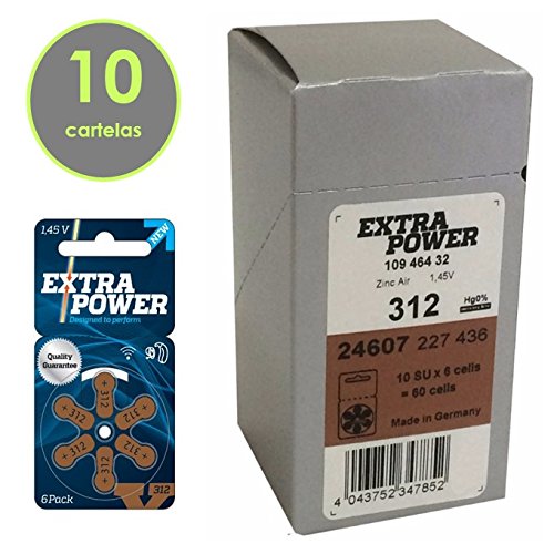 Bateria Auditiva 312 PR41 Extra Power - 60 Baterias (10 Cartelas)
