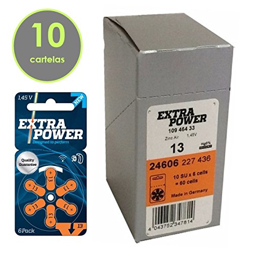 Bateria Auditiva 13 PR48 Extra Power - 60 Baterias (10 Cartelas)