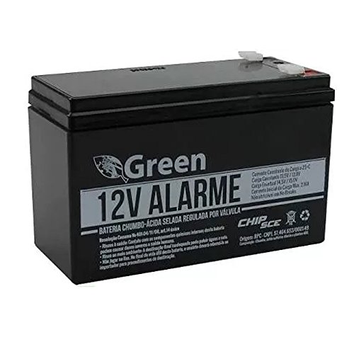 Bateria Chumbo Selada Multiuso para Alarme 12V 7A Green