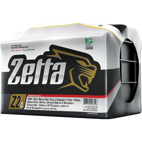 Bateria de Carro Zetta Polo Positivo Direito Z60d