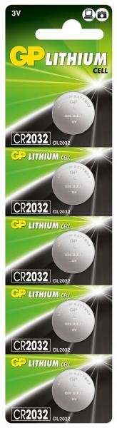 Bateria de Lítio Cr2032 Gp Super Cartela com 5 Unidades