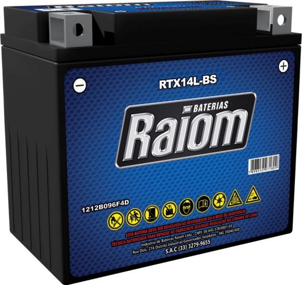 Bateria de Moto Raiom Ytx14l-bs 12ah 12v Selada (Rtx14l-bs)