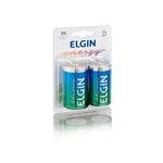 Bateria Elgin Alcalina "D" com 2