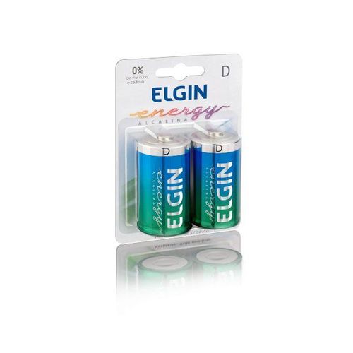 Bateria Elgin Alcalina "D" com 2