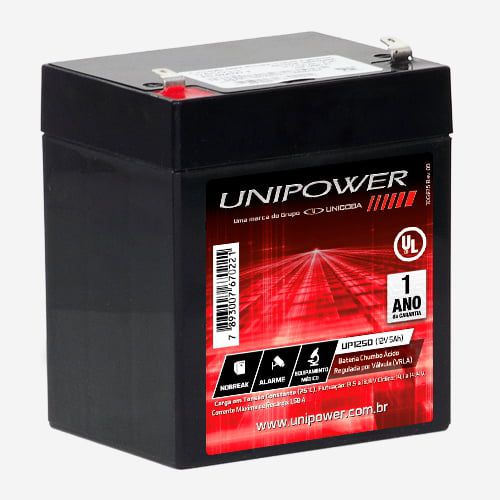 Bateria Estacionária Unipower VRLA 12V 5Ah UP1250