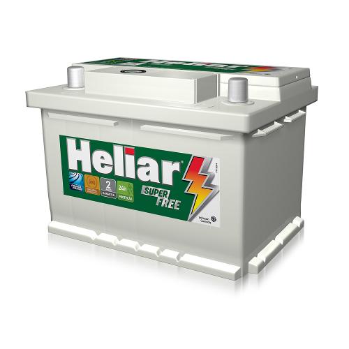Bateria Heliar 60ah Super Free – Hf60dd – 24 Meses de Garantia