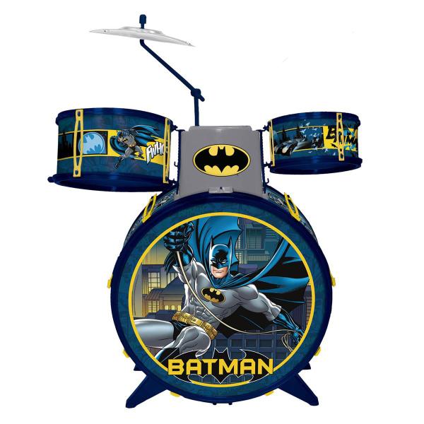 Bateria Infantil Batman Cavaleiro das Trevas com Banquinho 8080-4 Fun
