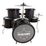 Bateria Infantil Luen Star Kids Preta com Chimbal