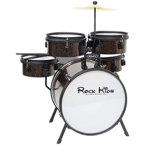 Bateria Infantil Rmv Rock Kids Bumbo 14 Polegadas com Banco Prato e 1par de Baquetas