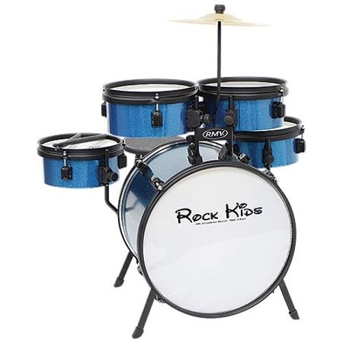 Bateria Infantil Rmv Rock Kids Bumbo 14 Polegadas com Banco Prato e 1par de Baquetas