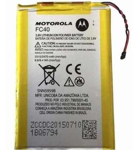 Bateria Moto G3 Geração 3 Xt1543 Xt1544 - Fc40 Original - Motorola