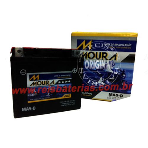 Bateria Moura Moto 5ah - Ma5-D ( Antiga Ma6-D ) - Selada Agm ( Ref. Yuasa: Ytx5l-Bs )