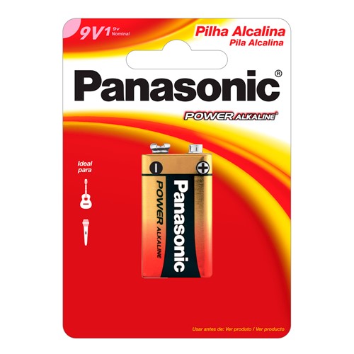 Bateria Panasonic Alcalina 9V com 1 Unidade
