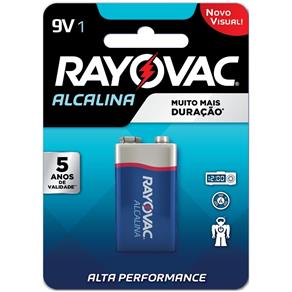 Bateria Rayovac Alcalina 9 Volts com 01