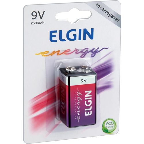 Bateria Recarregável 9v 250 Mah Elgin