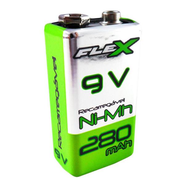 Bateria Recarregavel 9V 280mAh NiMh - Flex