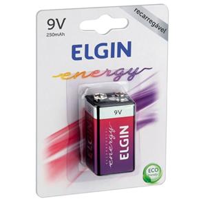 Bateria Recarregável Elgin Energy 9V 250mah