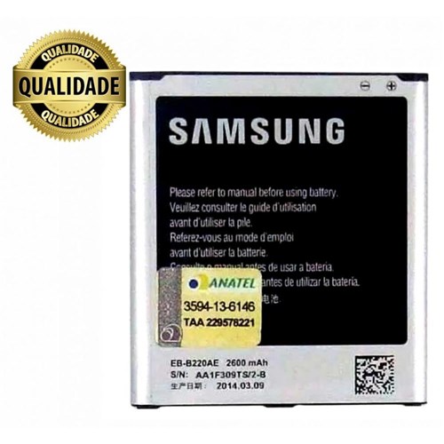Tudo sobre 'Bateria Samsung Galaxy 2 Duos Sm-G7102 Eb-B220ae 2.600 Mah Original'