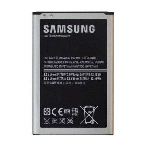 Tudo sobre 'Bateria Samsung Galaxy Note 3 - Sm-N9005 - B800be - Original'