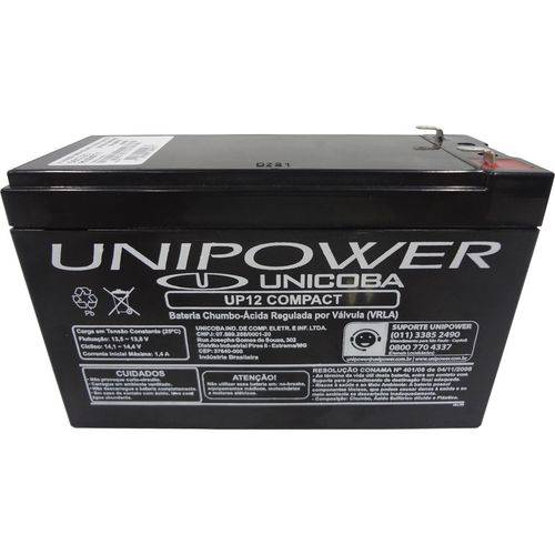 Tudo sobre 'Bateria Selada 12v P/alarme Up12 Unipower'