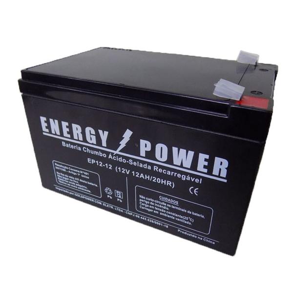Bateria Selada Energy Power 12v 12ah Vrla Nobreak, Alarme