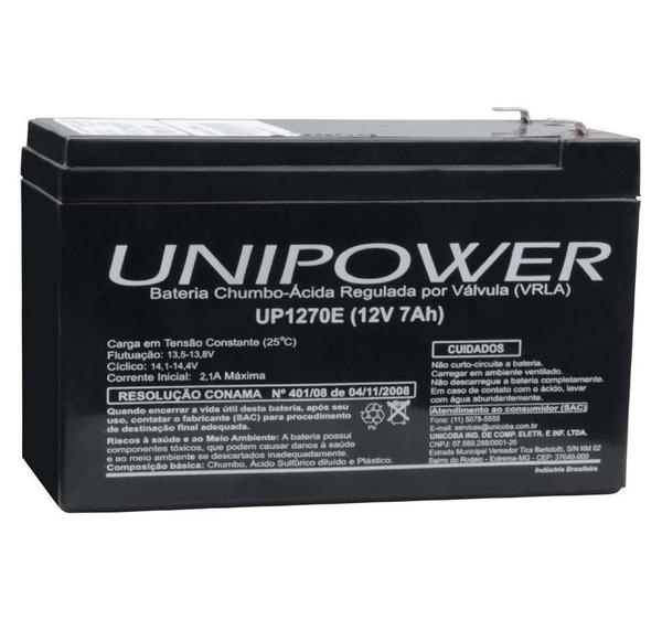 Bateria Selada Unipower VRLA 12V 7Ah UP1270E