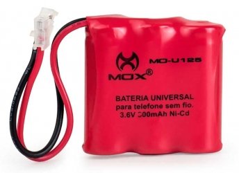 Bateria Telefone Sem Fio 3.6V 300mAh Universal 3AAA MO-U125 - Mox