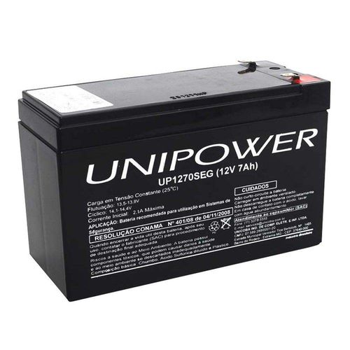 Bateria Unipower Up1270seg 12v 7ah para Segurança
