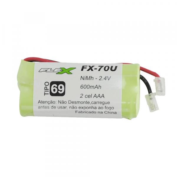 Bateria Universal para Telefone Sem Fio 600mah 2,4v Fx-70u - Flex