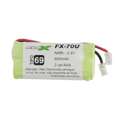 Bateria Universal para Telefone Sem Fio 600Mah 2,4V Fx-70U - Flex