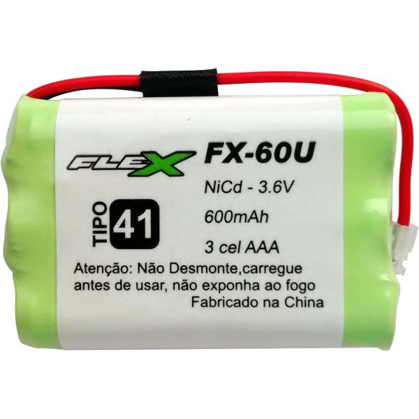 Bateria Universal para Telefone Sem Fio 3,6V 600mAh Flex FX-60U