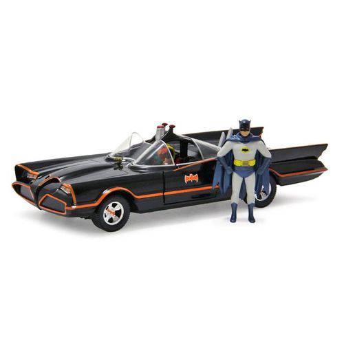 Tudo sobre 'Batmóvel 1966 Classic Tv + Figura Batman & Robin Jada Toys 1:24'