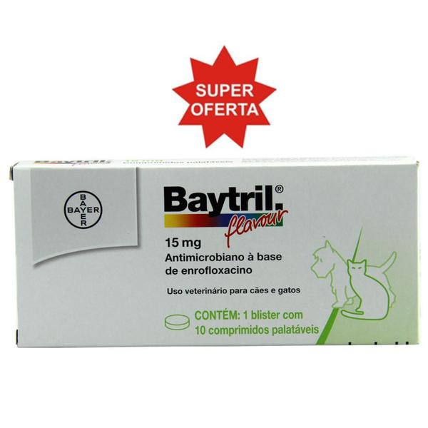Baytril Flavour 15 Mg 10 Comprimidos Antibiotico Bayer