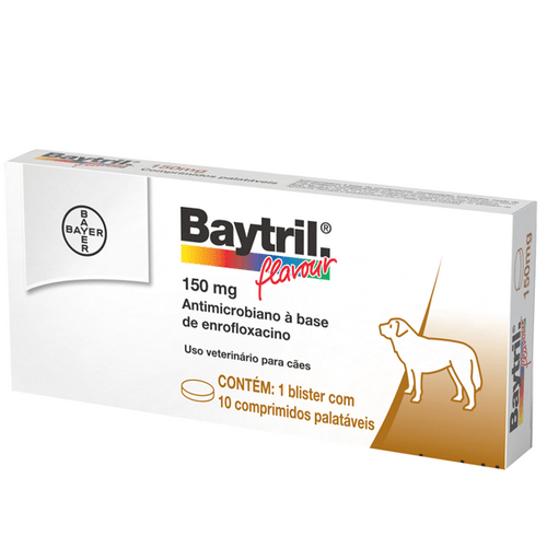 Baytril Flavour 150mg – 10 Comprimidos _ Bayer 150mg