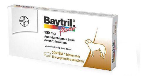 Baytril Flavour Bayer Cães e Gatos 150mg - 10 Comprimidos