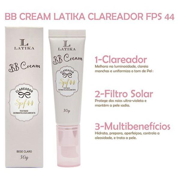 BB Cream Latika Clareador FPS 44 Base Bege Claro