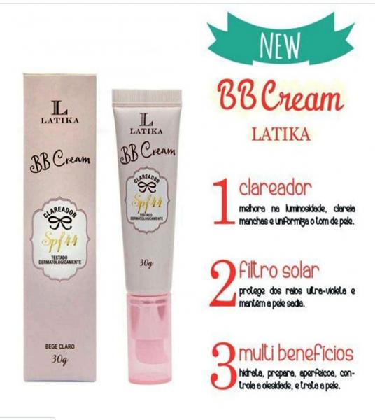 Bb Cream Latika Clareador SPF 44 Bege Claro
