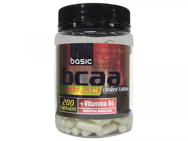 BCAA 2:1:1 + Vitamina B6 200 Cápsulas - Basic Nutrition